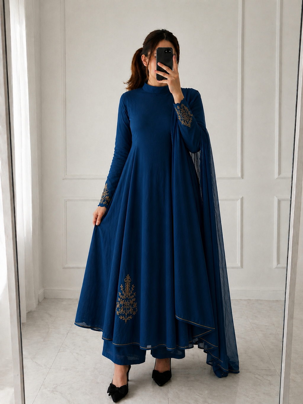Royal Blue anarkali suit