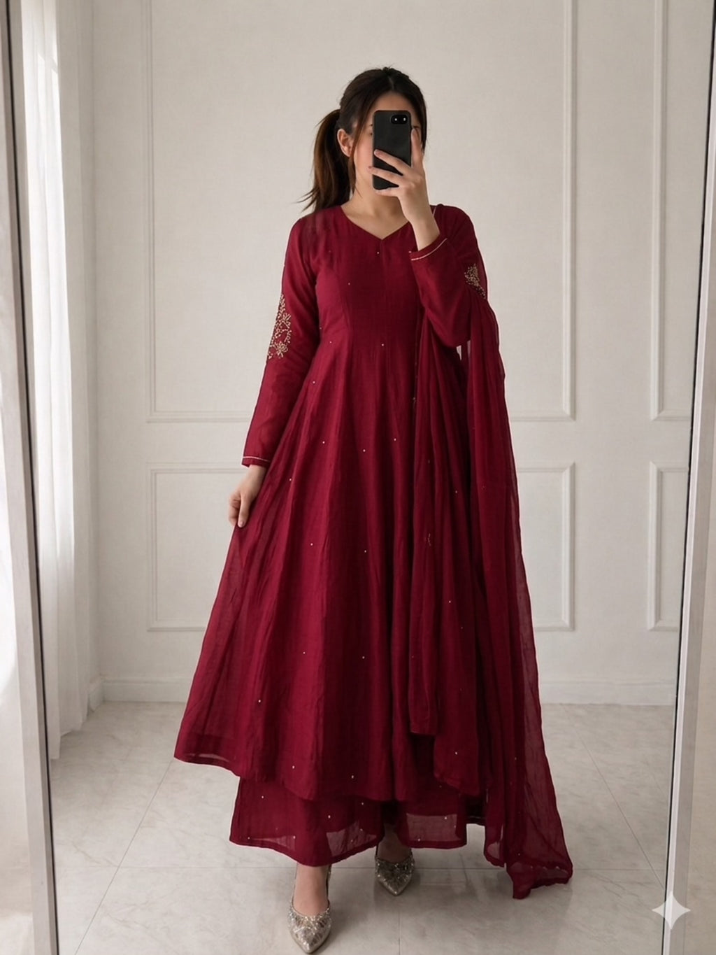 Pure mulchanderi anarkali suit