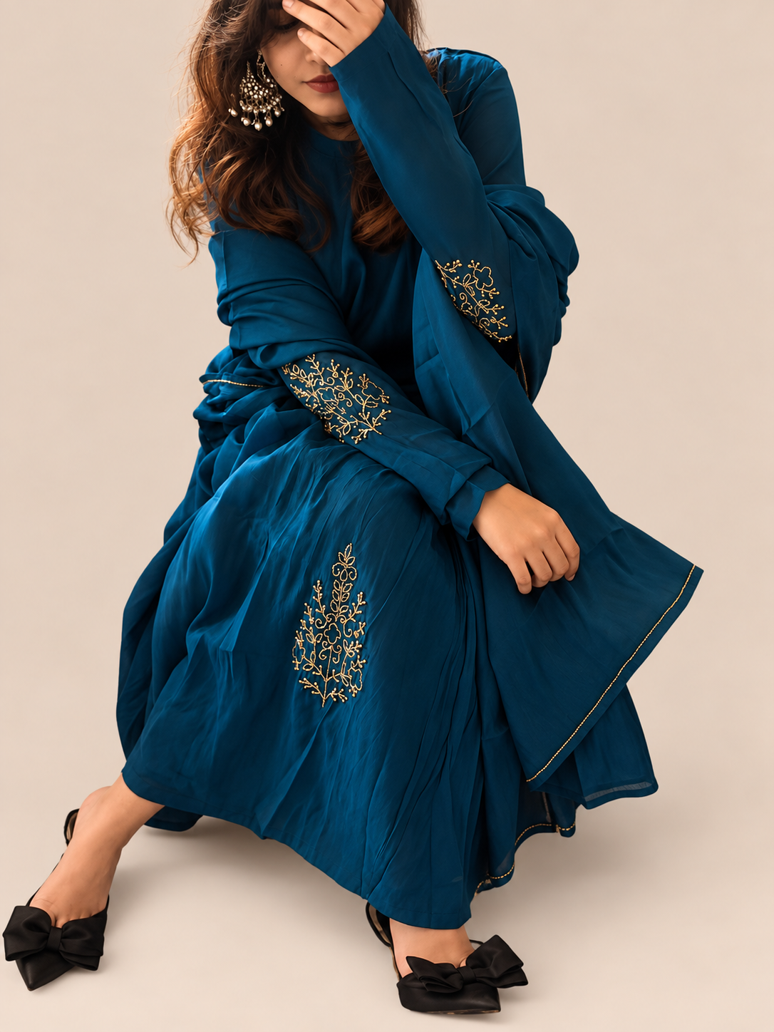 Royal Blue anarkali suit