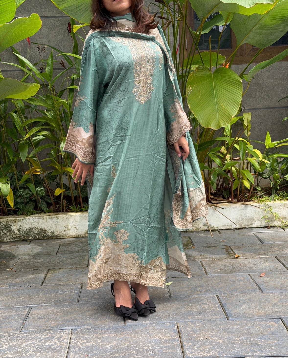 Pastel muslin suit
