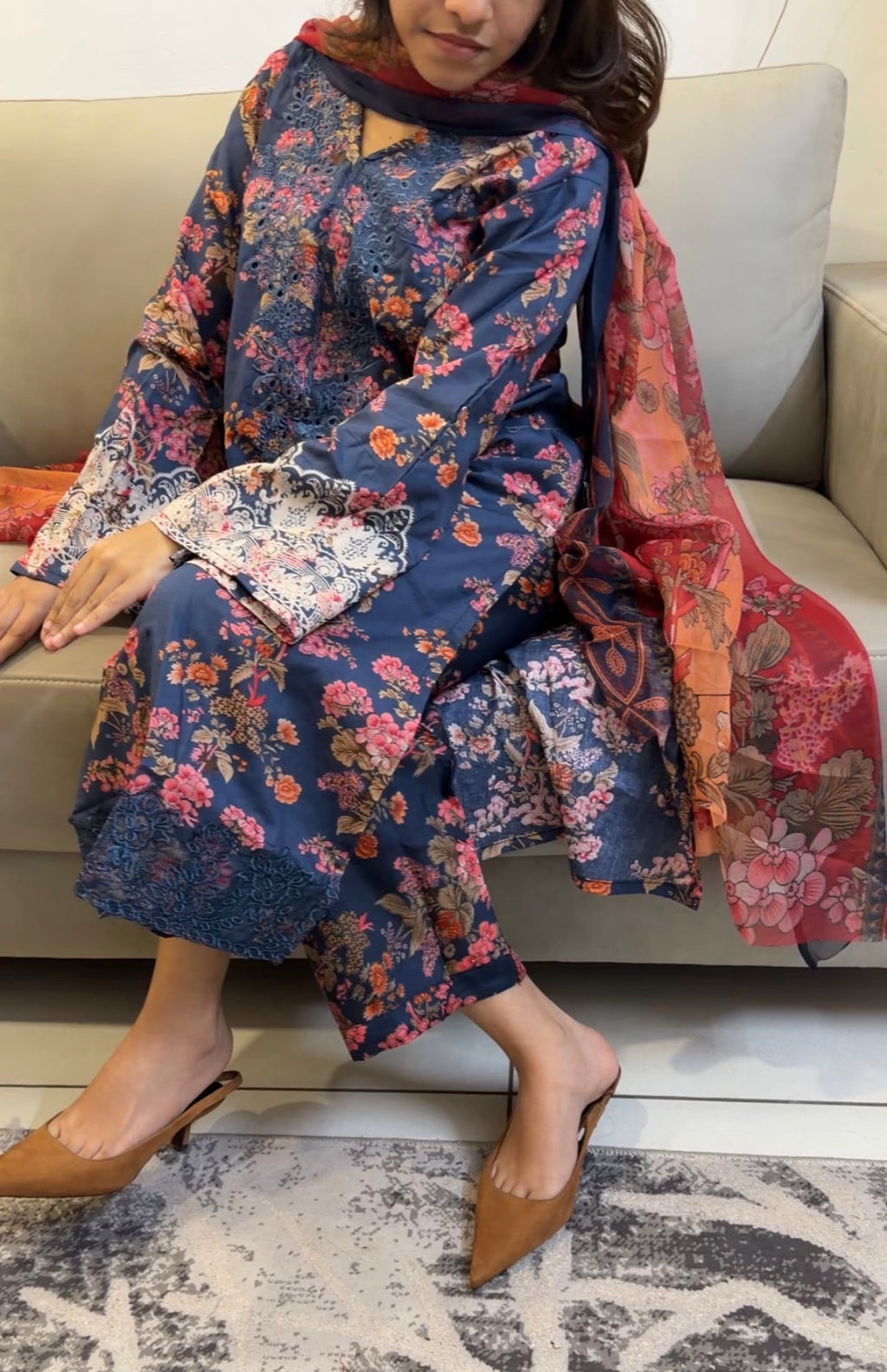 Floral Pakistani Suit