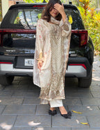 Floral pure muslin suit