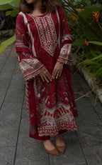 Maroon pakistani suit