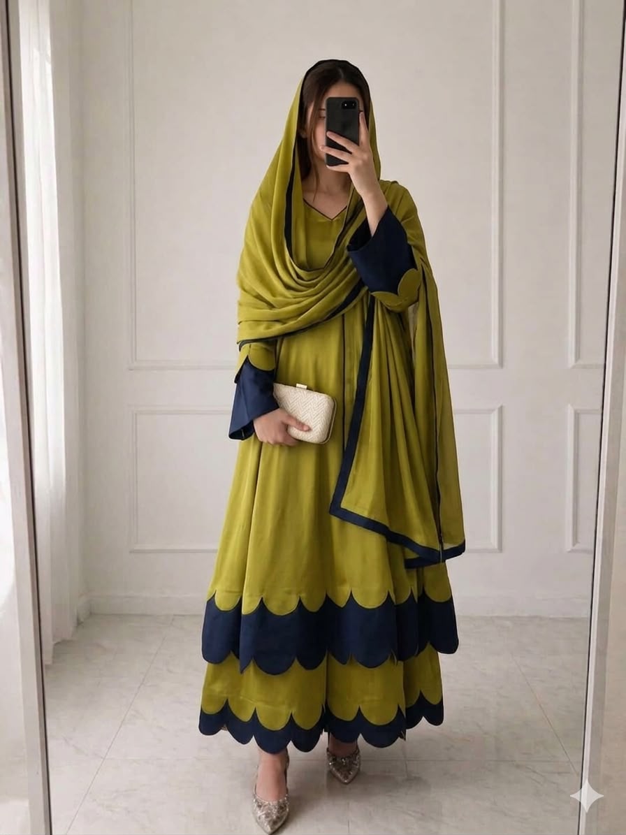 Double shaded anarkali suit-1015