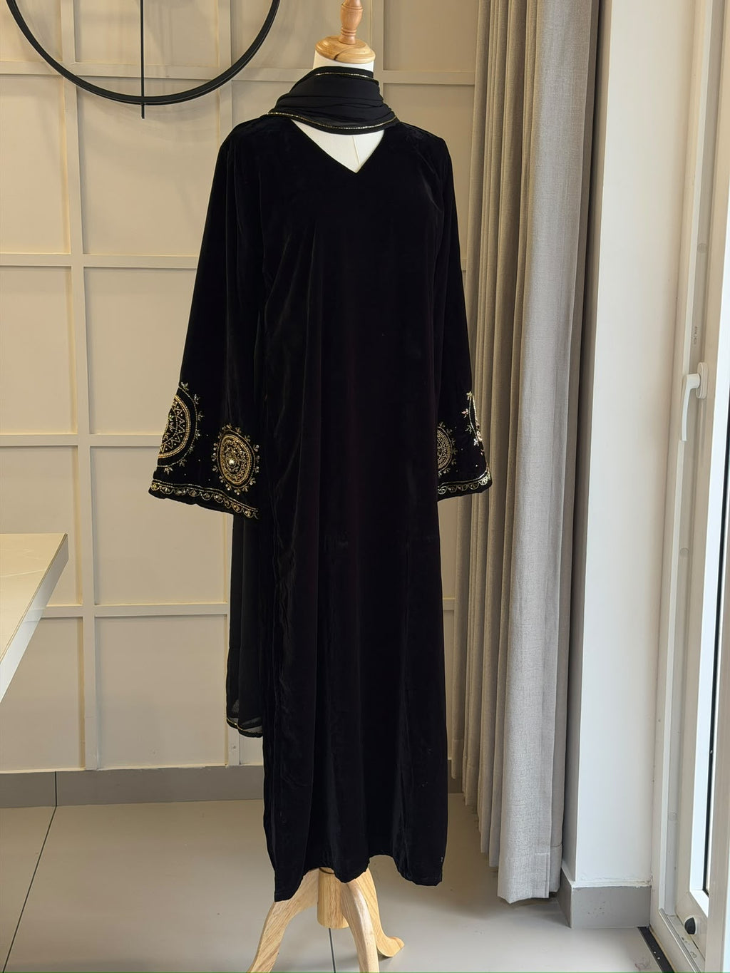Black premium velvet suit-1016