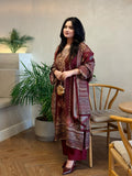 Maroon muslin suit-101