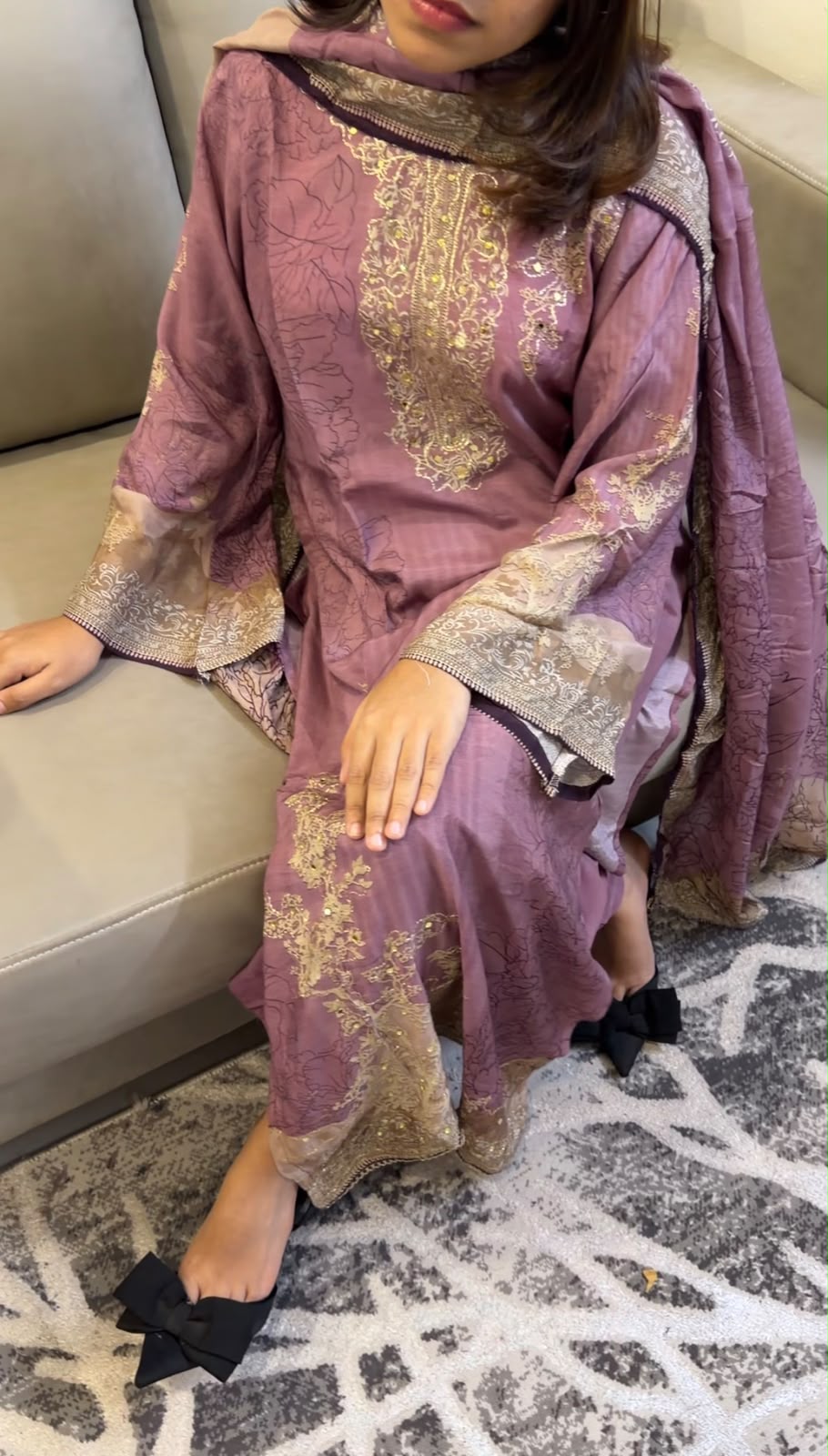 Lavender muslin suit-109