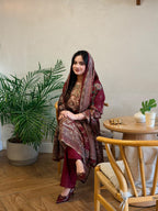 Maroon muslin suit-101