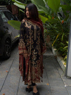 Black & Brown pure muslin suit