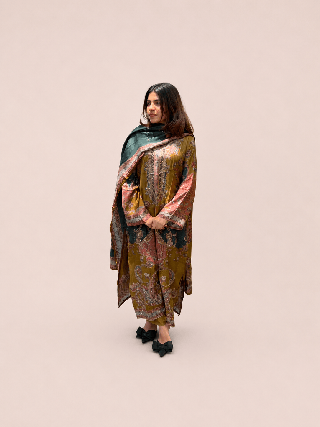 Multicoloured muslin suit