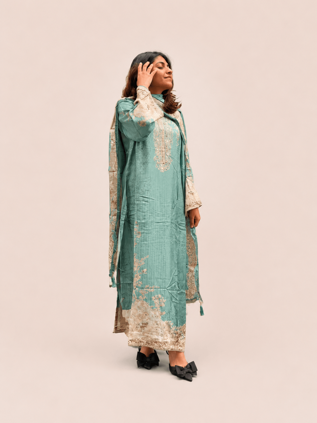 Pastel muslin suit