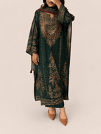 Pure muslin green suit