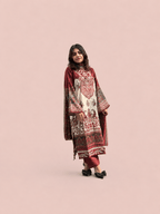 Red casual pakistani suit