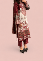 Red casual pakistani suit