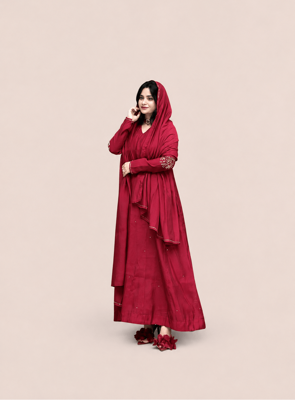 Pure mulchanderi anarkali suit