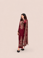 Red muslin suit
