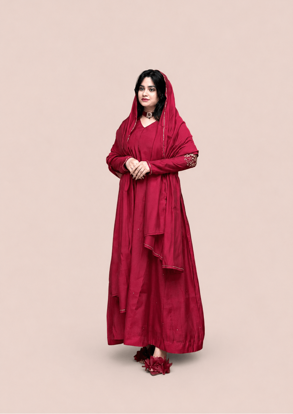 Pure mulchanderi anarkali suit