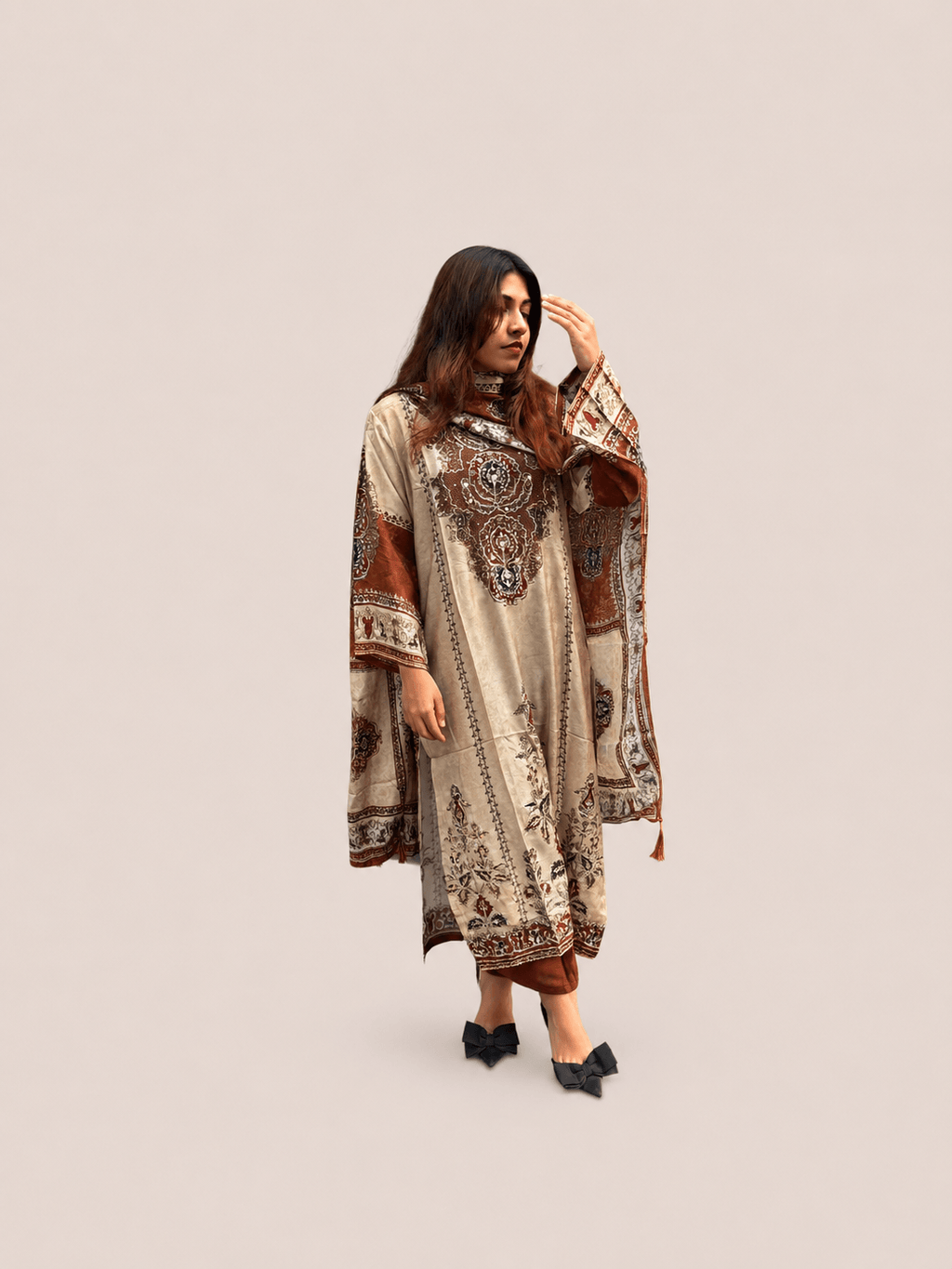 Brown muslin suit