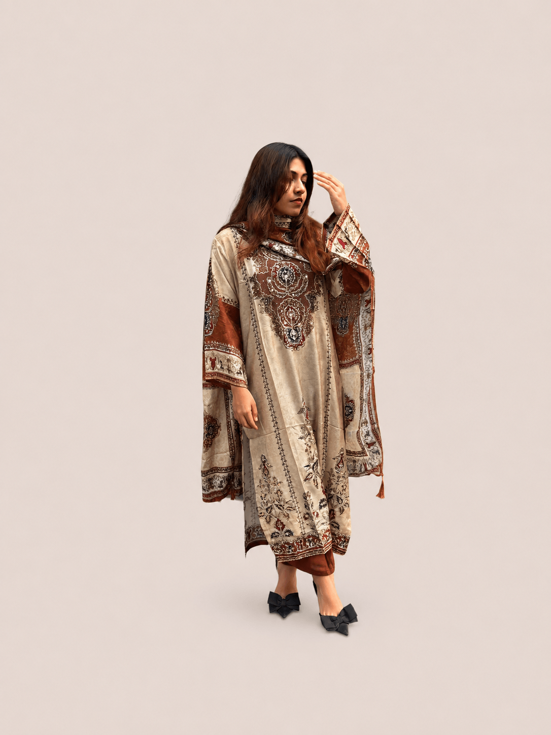 Brown muslin suit